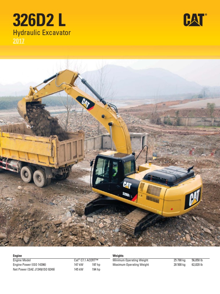 Hydraulic Excavator: Engine Weights | PDF | Horsepower | Manufactured Goods