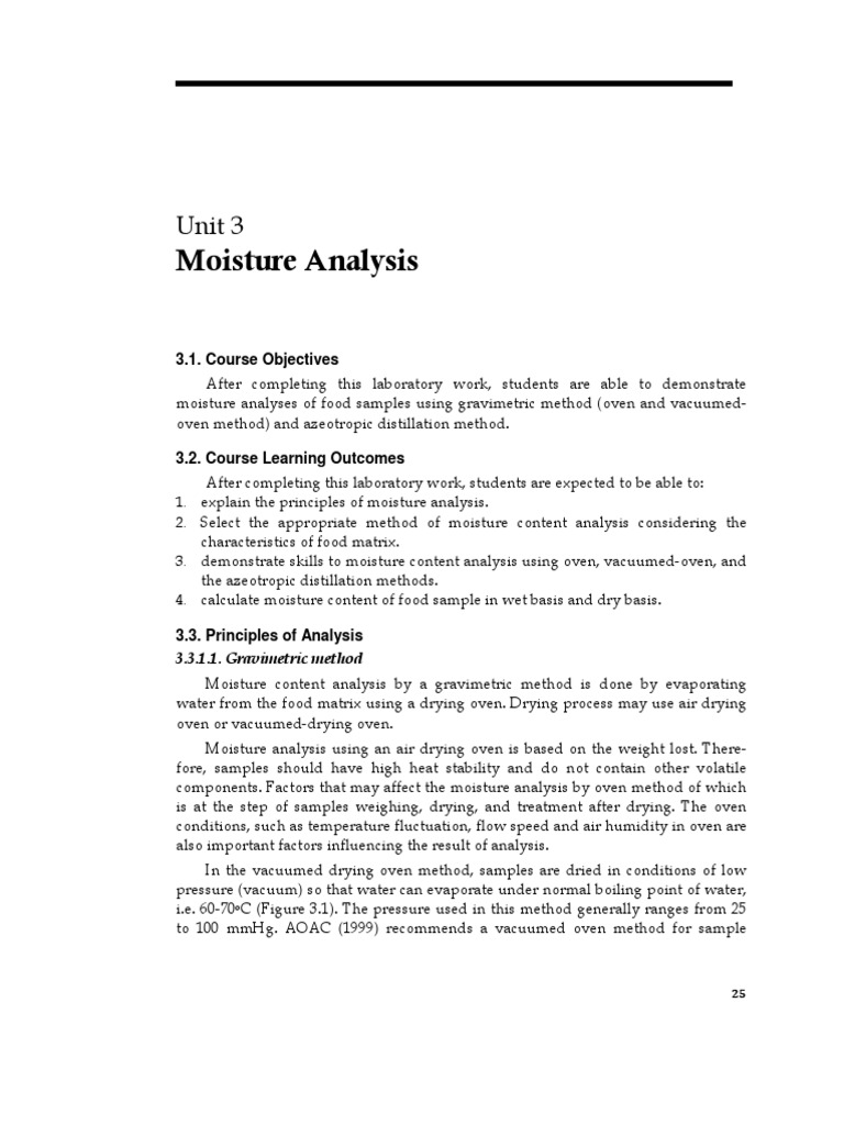 MOISTURE CONTENT ANALYSIS PROCEDURE visual data 4