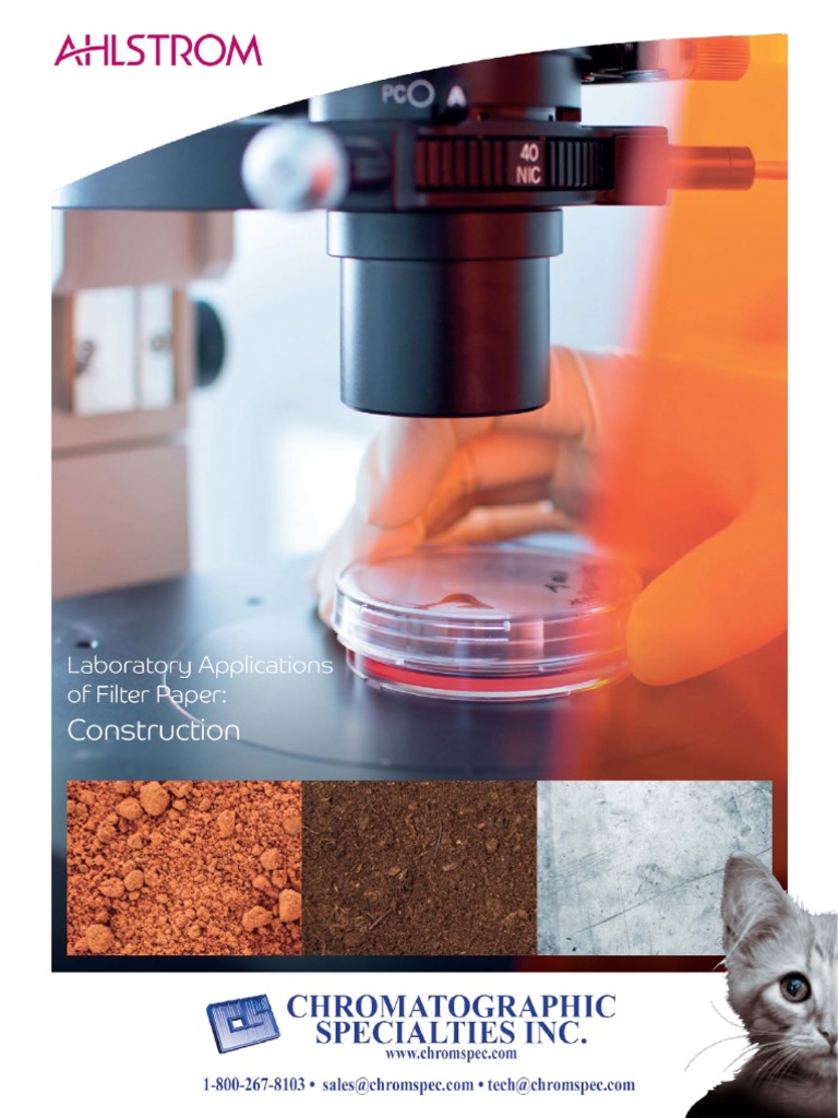 Ahlstrom Laboratoty Test Filter Paper PDF Filtration Concrete