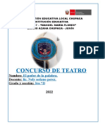 Concurso de Teatro: El Poder de La Palabra. Lic. Nely Sedano Perez. 3ro "D