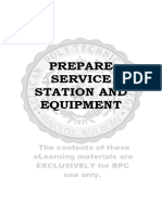 Prepare Service Station and Equipment