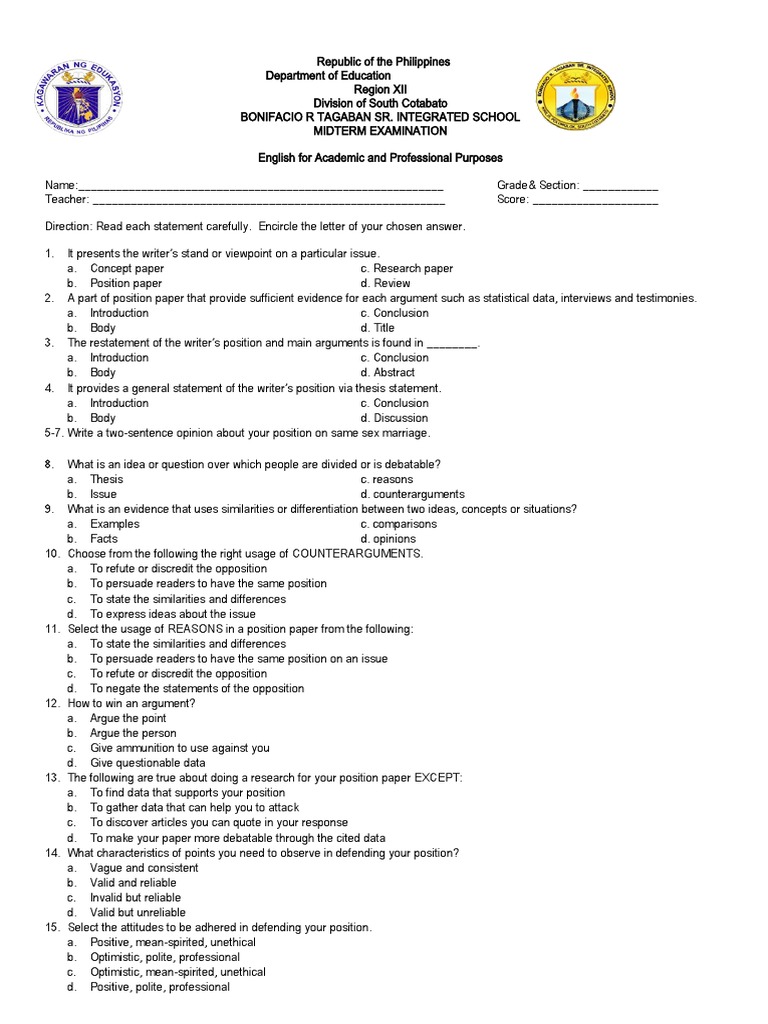 EAPP Midterm Exam Questions and Answers | PDF | Observation | Experiment