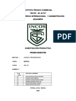 Instituto Técnico Comercial "Incos - El Alto" Carrera: Comercio Internacional Y Administración Aduanera