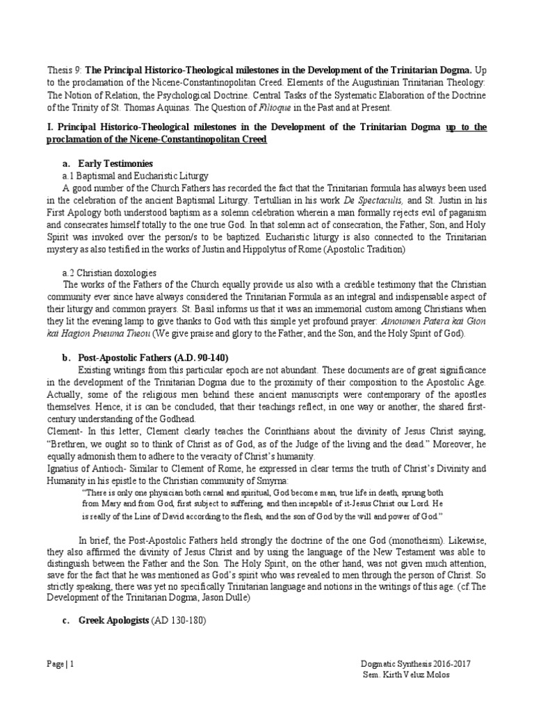 Thesis 9 Pdf Trinity God The Father