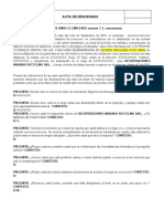 Modelo Diligencia de Descargos Que Rinde El Empleado en Recuperaciones