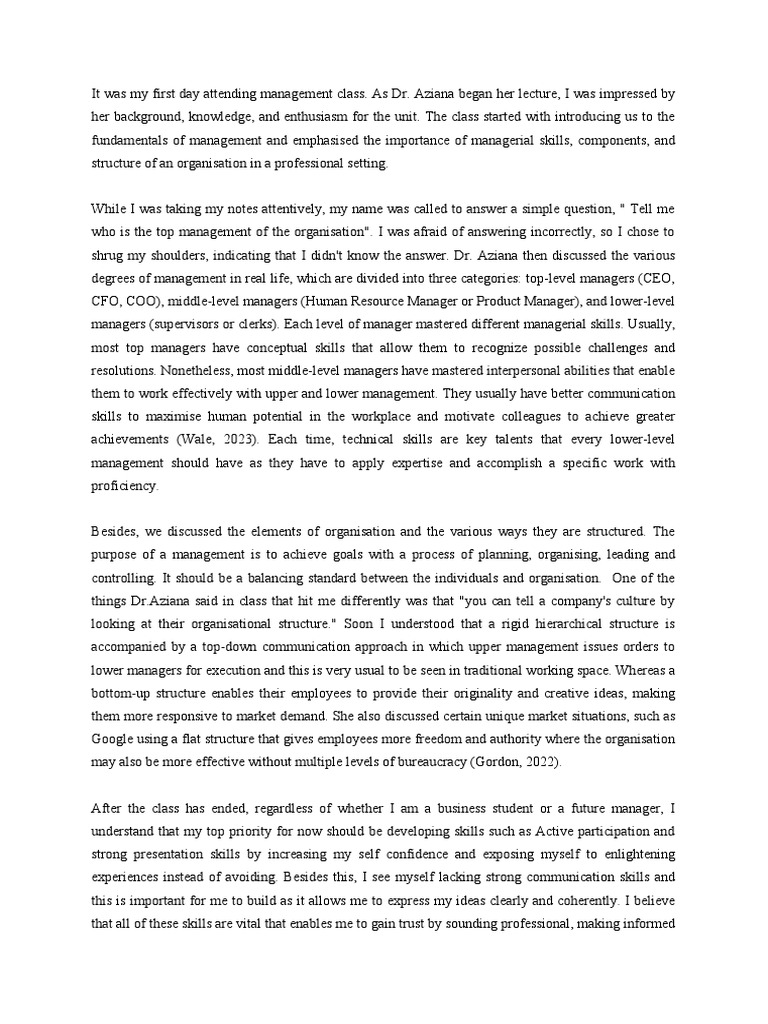 Individual Reflection | PDF | Leadership | Organizational Structure