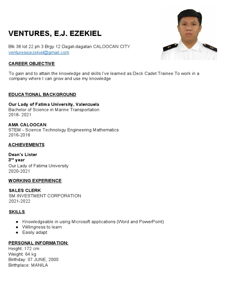 marine-deck-cadet-resume-pdf