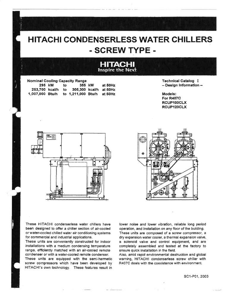 Hitachi Condenserless Chiller | PDF