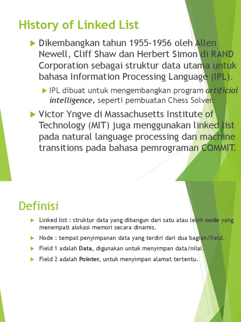 Sejarah dan Definisi Linked List | PDF