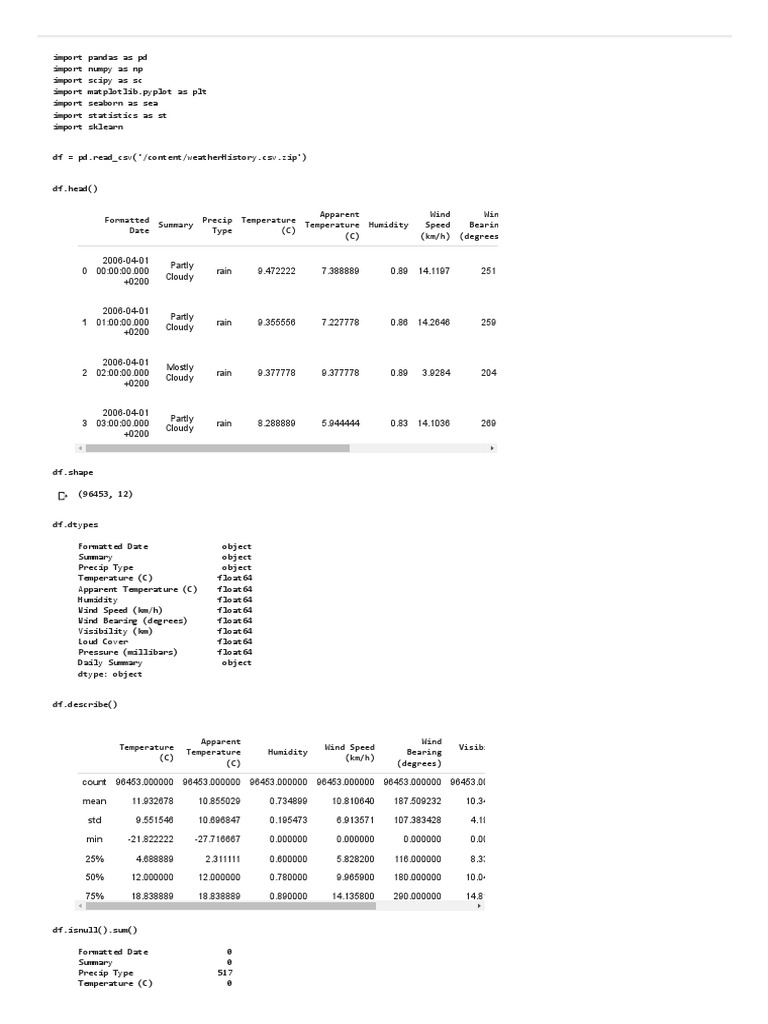 Data Preparation for Temperature Modeling | PDF | Regression Analysis ...