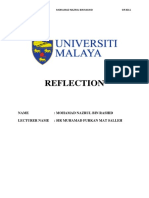 Reflection: Name: Mohamad Nazrul Bin Rashid Lecturer Name: Sir Muhamad Furkan Mat Salleh