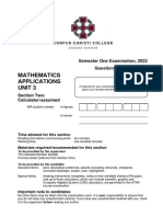 Mathematics Applications Unit 3: Semester One Examination, 2022 Question/Answer Booklet