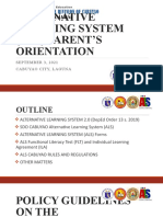 Alternative Learning System (Als) Parent'S Orientation: SEPTEMBER 3, 2021 Cabuyao City, Laguna