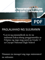 Kakayahang Panggramatika Sa Filipino NG Mag-Aaral Na Grade 11 Sa Cuyapo NHS