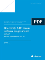 Specificații A&E Pentru Sistemul de Gestionare Video: Bazat Pe Xprotect Expert 2021 R2