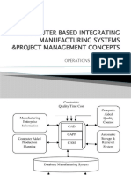 Computer Based Integrating Manufacturing Systems &project Management Concepts