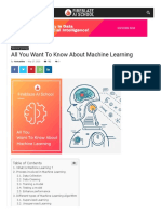 All You Want To Know About Machine Learning
