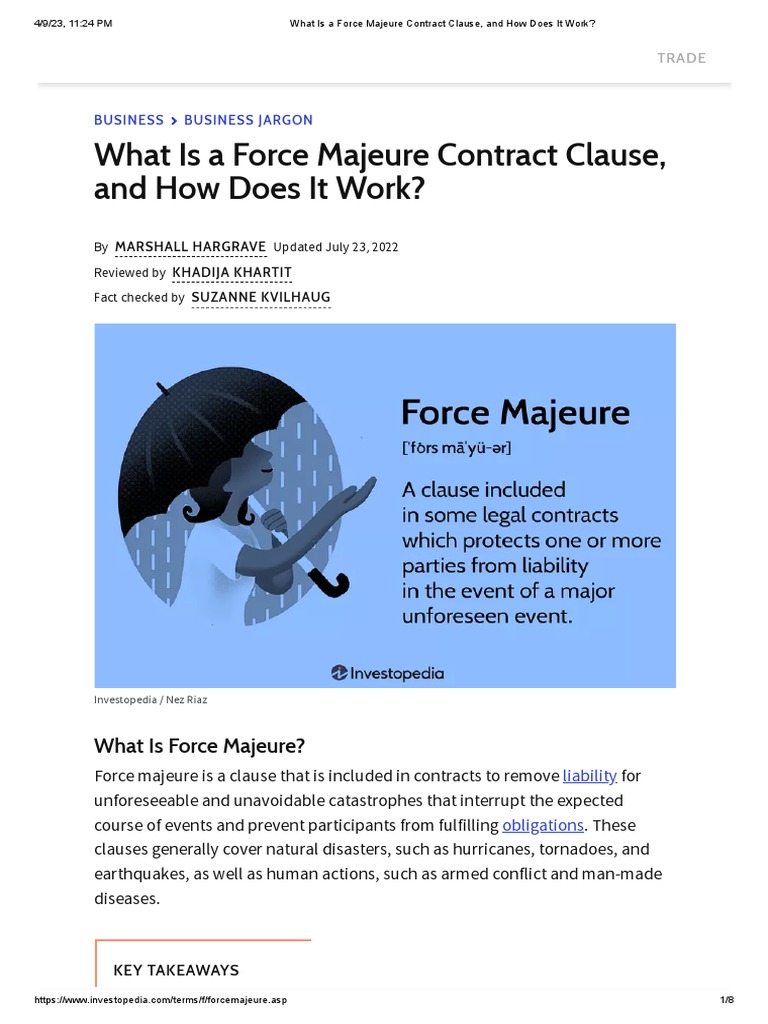 What Is A Force Majeure Contract Clause, and How Does It Work? PDF