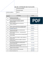 Cronograma de Evaluación.