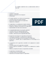 La Importancia Del Cambio Climatico en La Agricultura - Retos y Soluciones en El Siglo Xxi - Indice y Tema 1