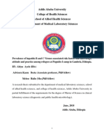 Addis Ababa University College of Health Sciences School of Allied Health Sciences Department of Medical Laboratory Sciences