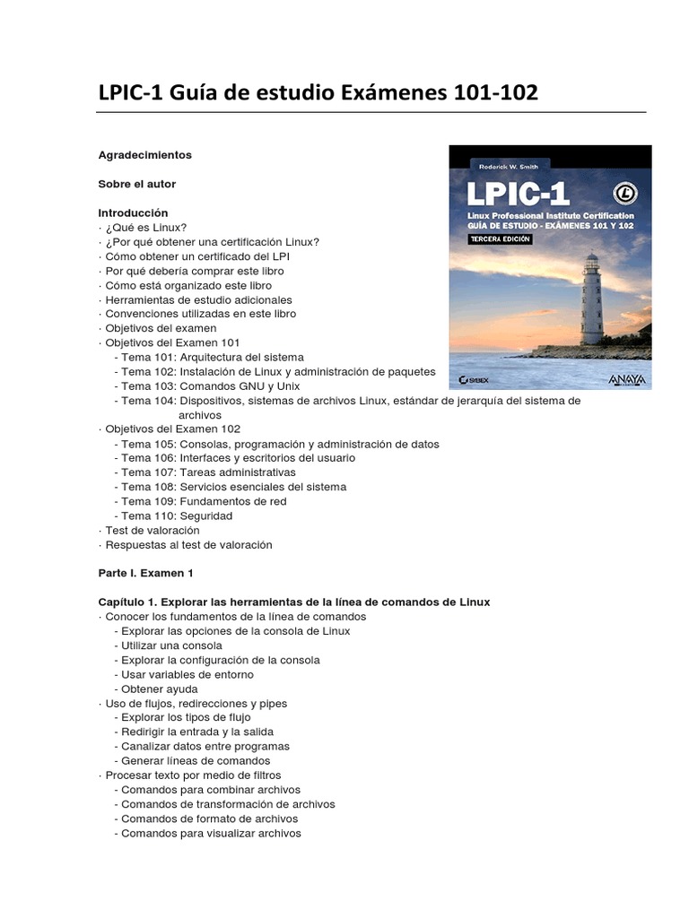 LPIC 1 Guia de Estudio Examenes 101 102 | PDF | Arranque | Red de ...