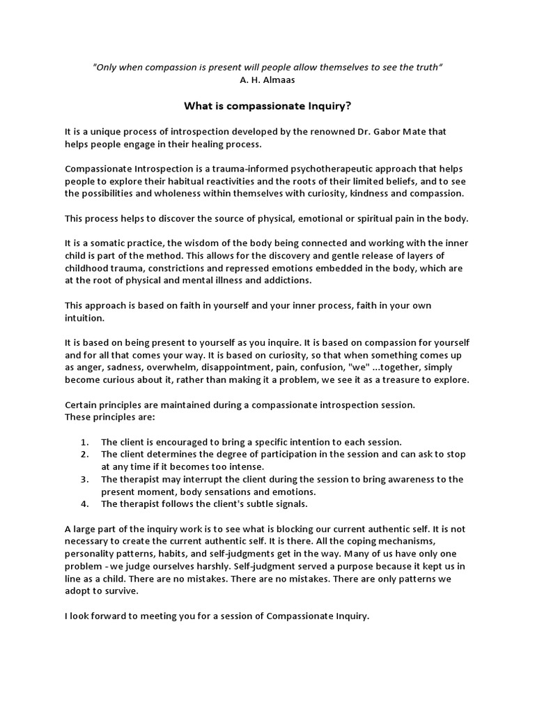 What Is Compassionate Inquiry | PDF