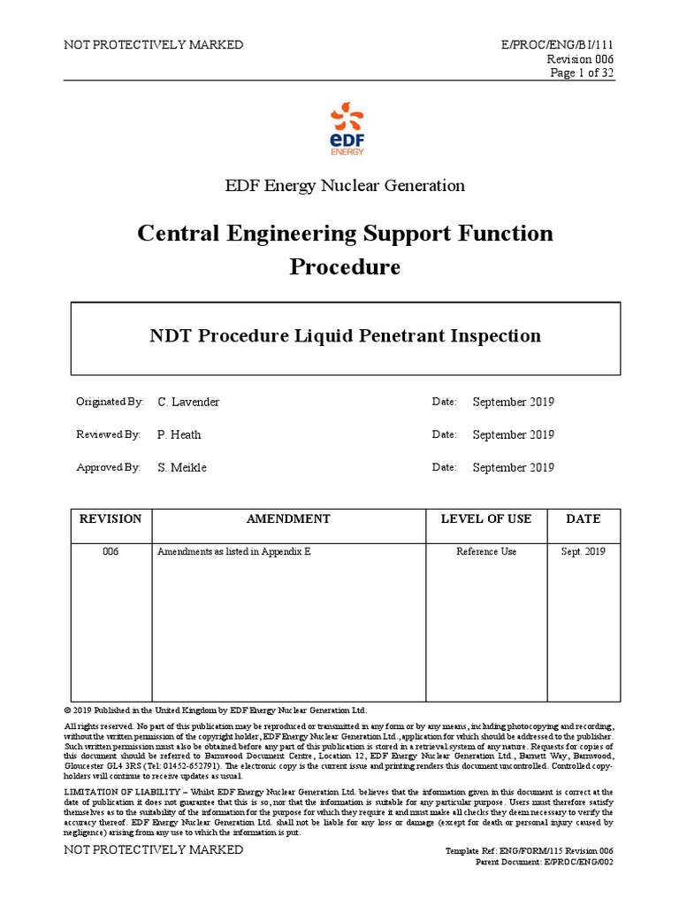 E-PROC-ENG-B1-111 Rev006 | PDF | Nondestructive Testing | Welding