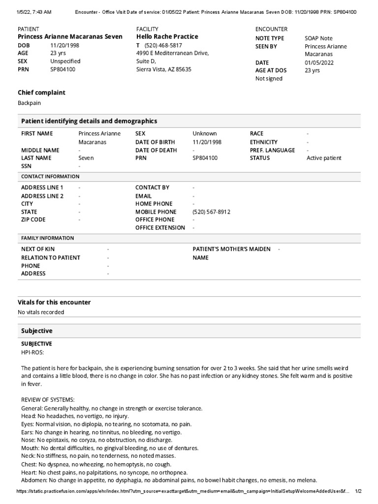 Princess Arianne Macaranas Seven Hello Rache Practice | PDF | Thorax ...