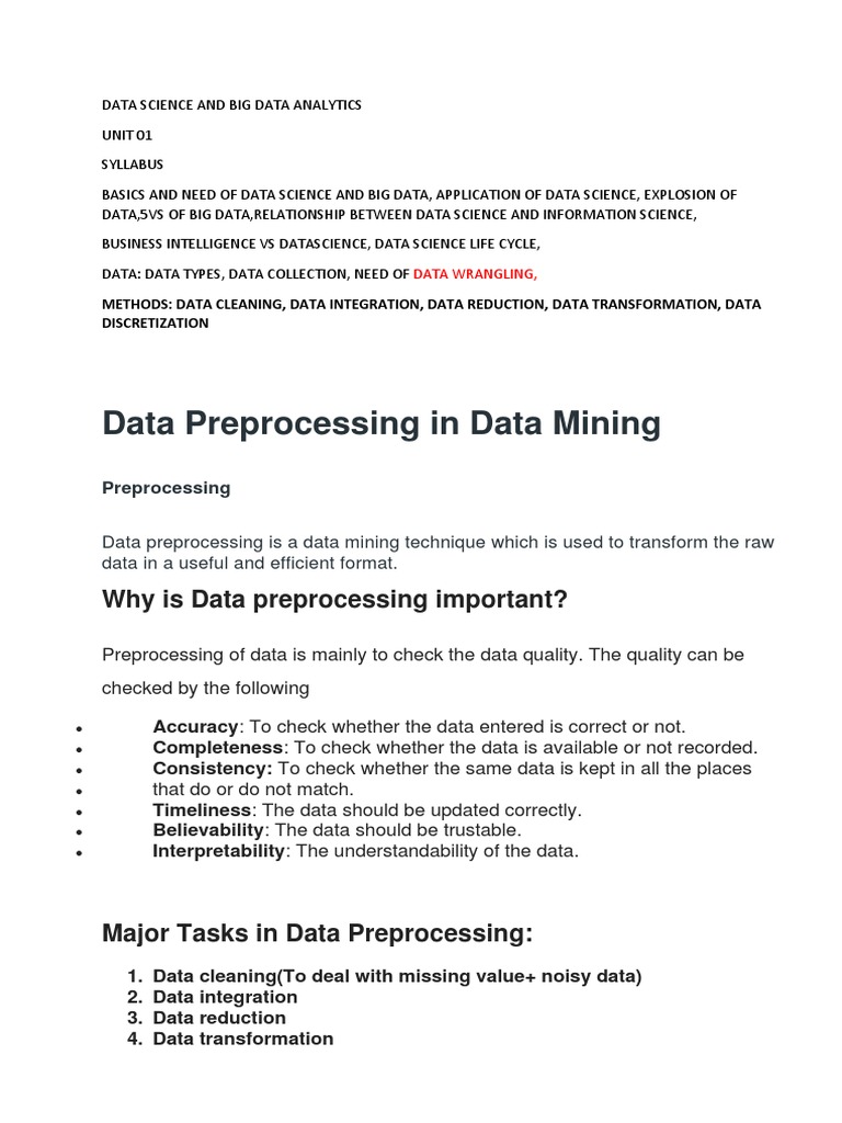 Data Science Basics & Preprocessing Techniques | PDF | Data Compression ...