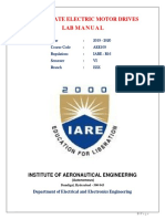 Solid State Electric Motor Drives Labmanual: Institute of Aeronautical Engineering