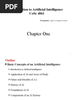 Introduction To Artificial Intelligence Cosc 4061: Chapter One