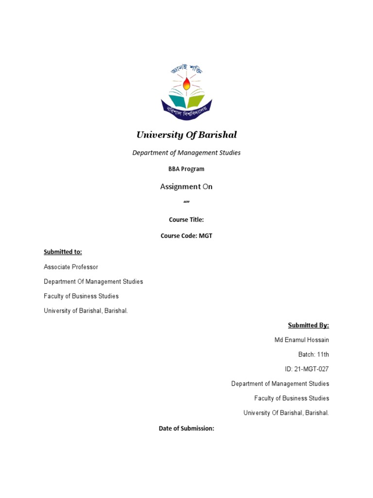 Assignment Cover Page 1 | PDF