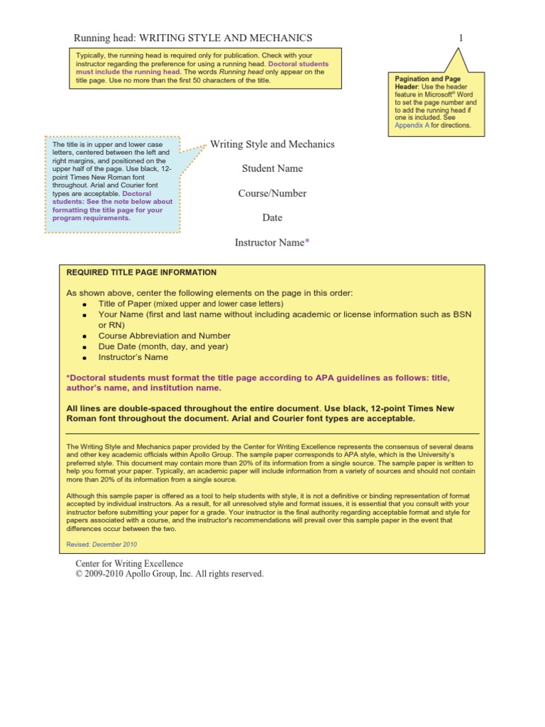 APA6thWritingStyleSamplePaperV8 Citation Apa Style