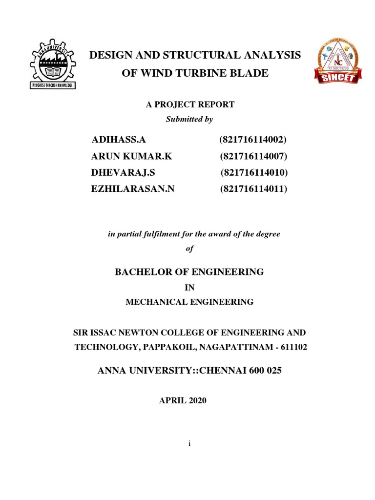 Design and Structural Analysis of Wind Turbine Blade | PDF