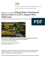 Brazil's Central Bank Raises Benchmark Interest Rate
