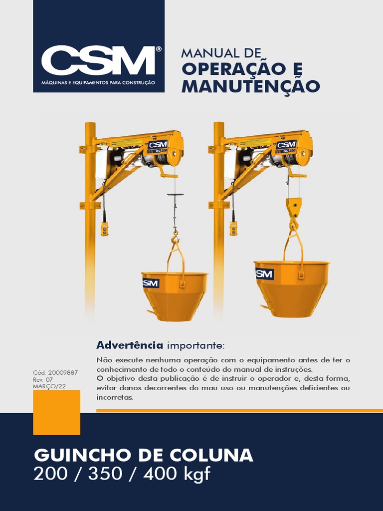 R07 Manual Guincho de Coluna | PDF | Vestir-se | Fonte de energia