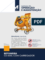 Manual de operação e manutenção de betoneira CS 600L