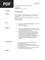 Download Syllabus Entrepreneurship by chokrib SN6396324 doc pdf