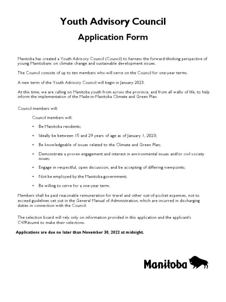 Youth Advisory Council Application Guide | PDF | Minority Group
