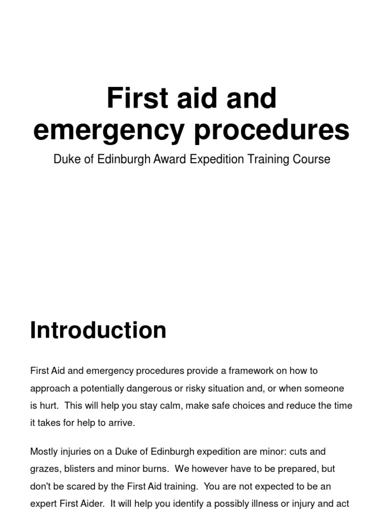 1 First Aid and Emergency Procedures Course PDF
