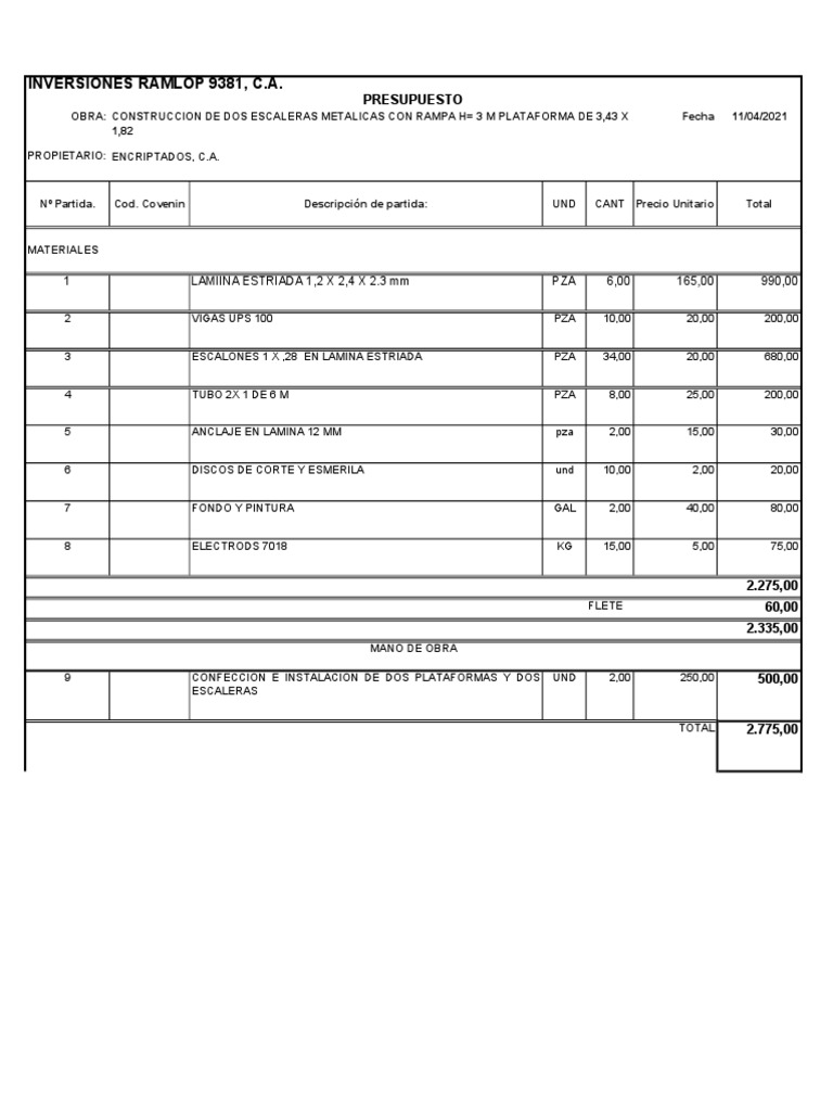 Inversiones ramlop 9381 c a 1 lamiina estriada 1 2 x 2 4 x 2 3 mm