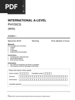 9630 PH01 International As Physics Specimen Paper 2016 v2