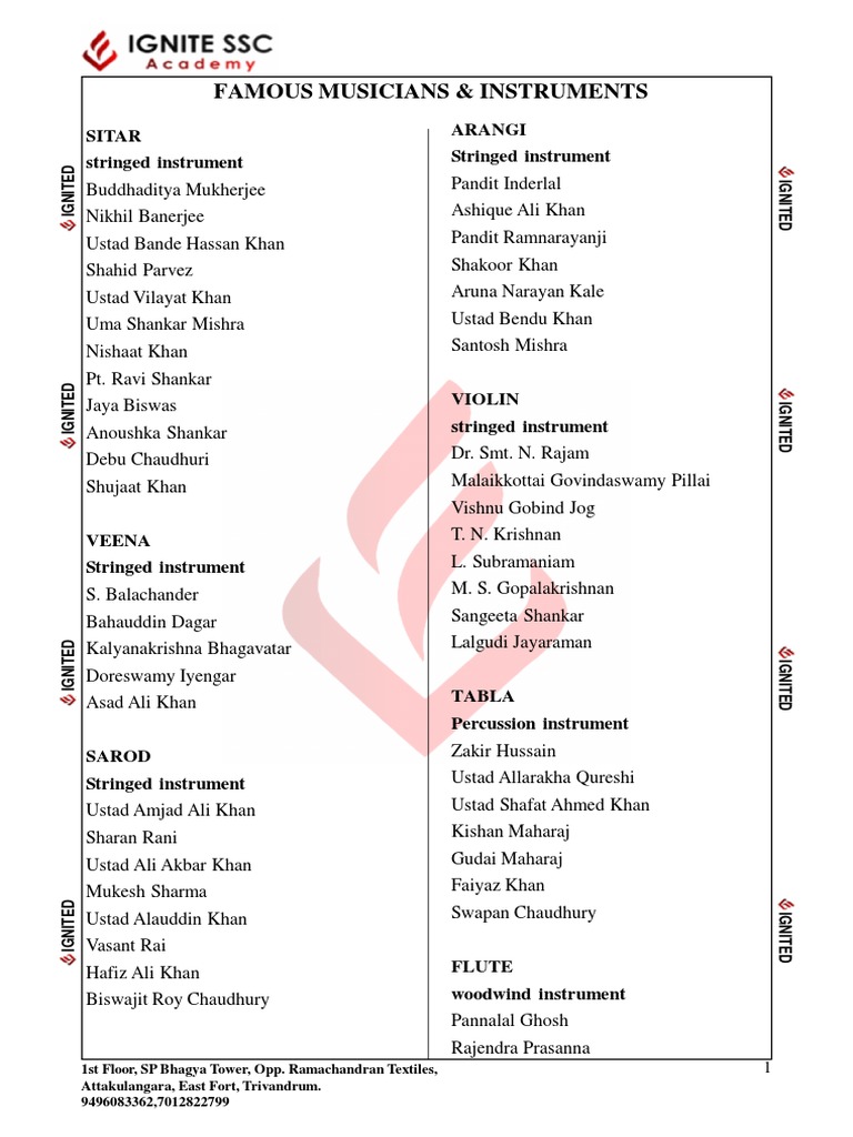 Musicial Instruments & Musicians - PMD | PDF | Classical And Art Music ...