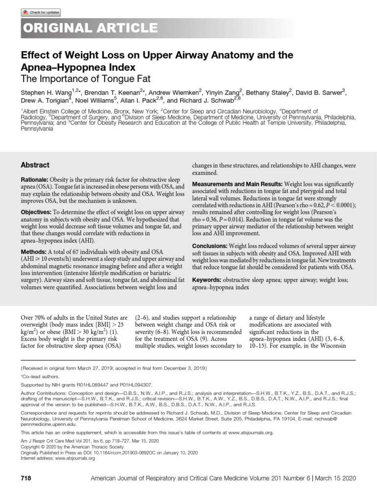 Effect of Weight Loss on Upper Airway Anatomy and TheApneaHypopnea PDF