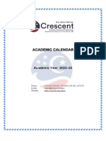 Crescent University Academic Calendar 2022-23