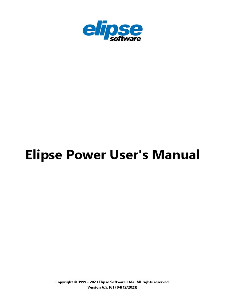 Elipse Power User's Manual: Version 6.5.161 (04/12/2023) | PDF