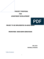 Project Proposal FOR Apartment Development: Project To Be Implemented in Addis Ababa