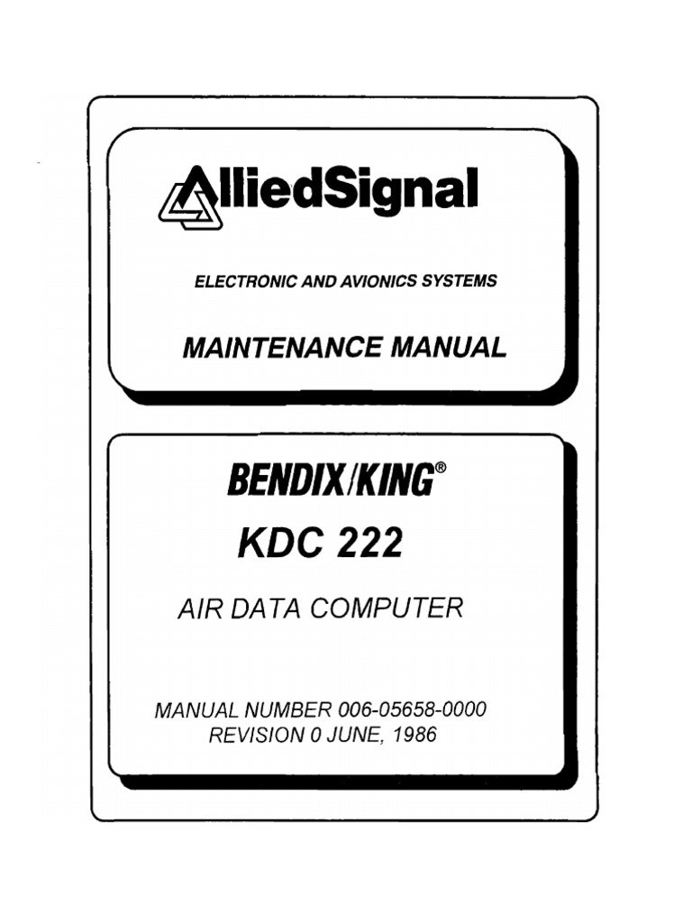 KDC 222 Air Data Computer Maintenance Manual Rev - 0 | PDF