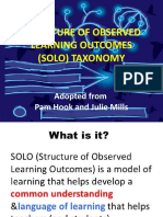 Structure of Observed Learning Outcomes (Solo) Taxonomy: Adopted From Pam Hook and Julie Mills